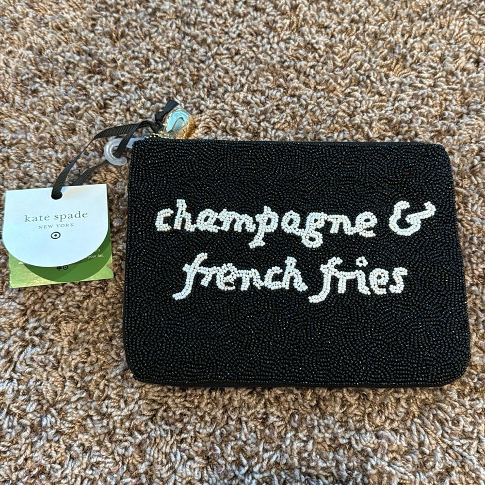 Kate Spade x Target Champagne & French Fries beaded clutch